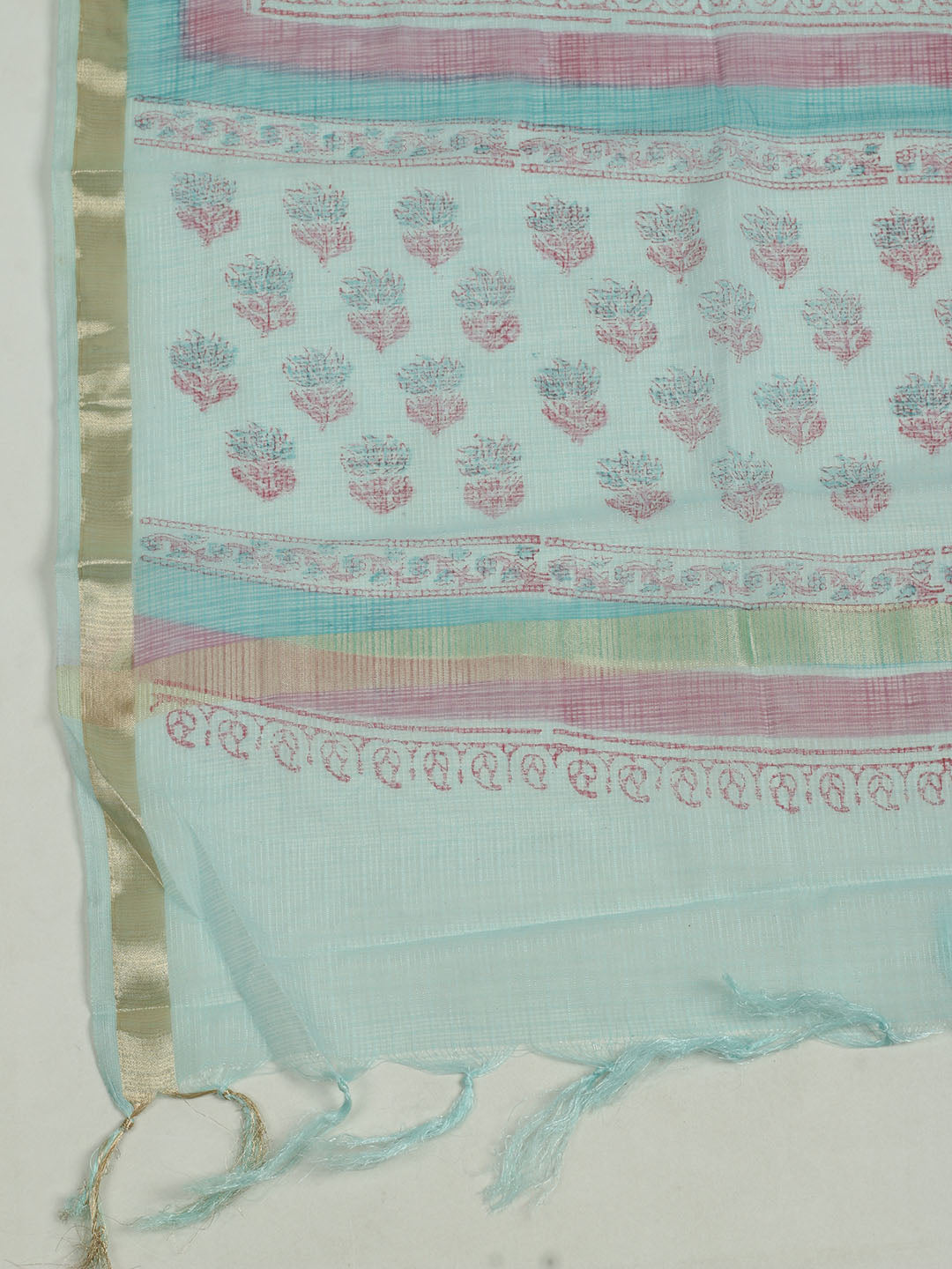 Printed Cotton Unstitched Suits Printed Suit With Pant &amp; Dupatta