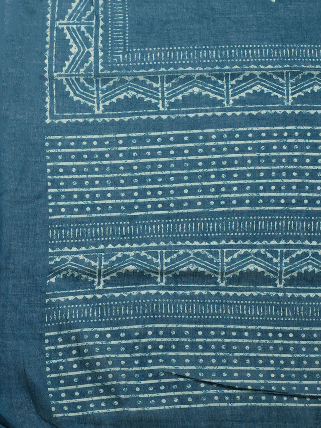 Printed Cotton Blend Unstitched Suit With Pant &amp; Dupatta