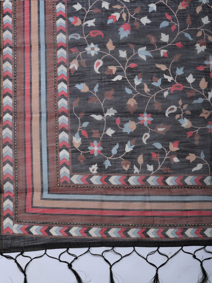 Embroidered Tissue Unstitched Suit With Pant &amp; Dupatta