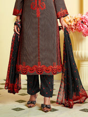 Printed Crepe Unstitched Suit With Pant & Dupatta