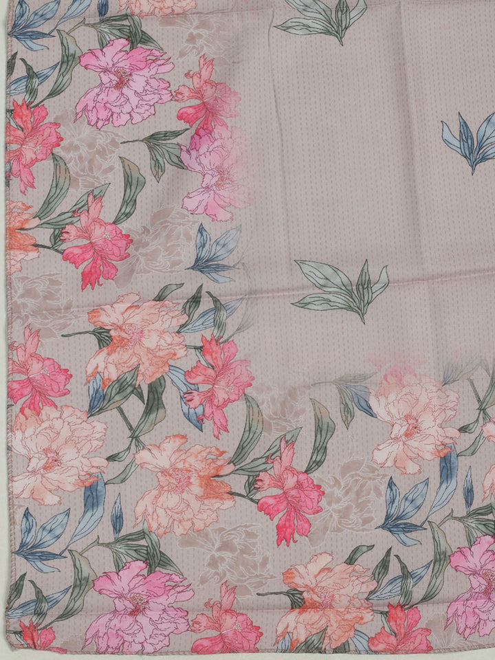 Printed Cotton Unstitched Suits Printed Suit With Pant &amp; Dupatta