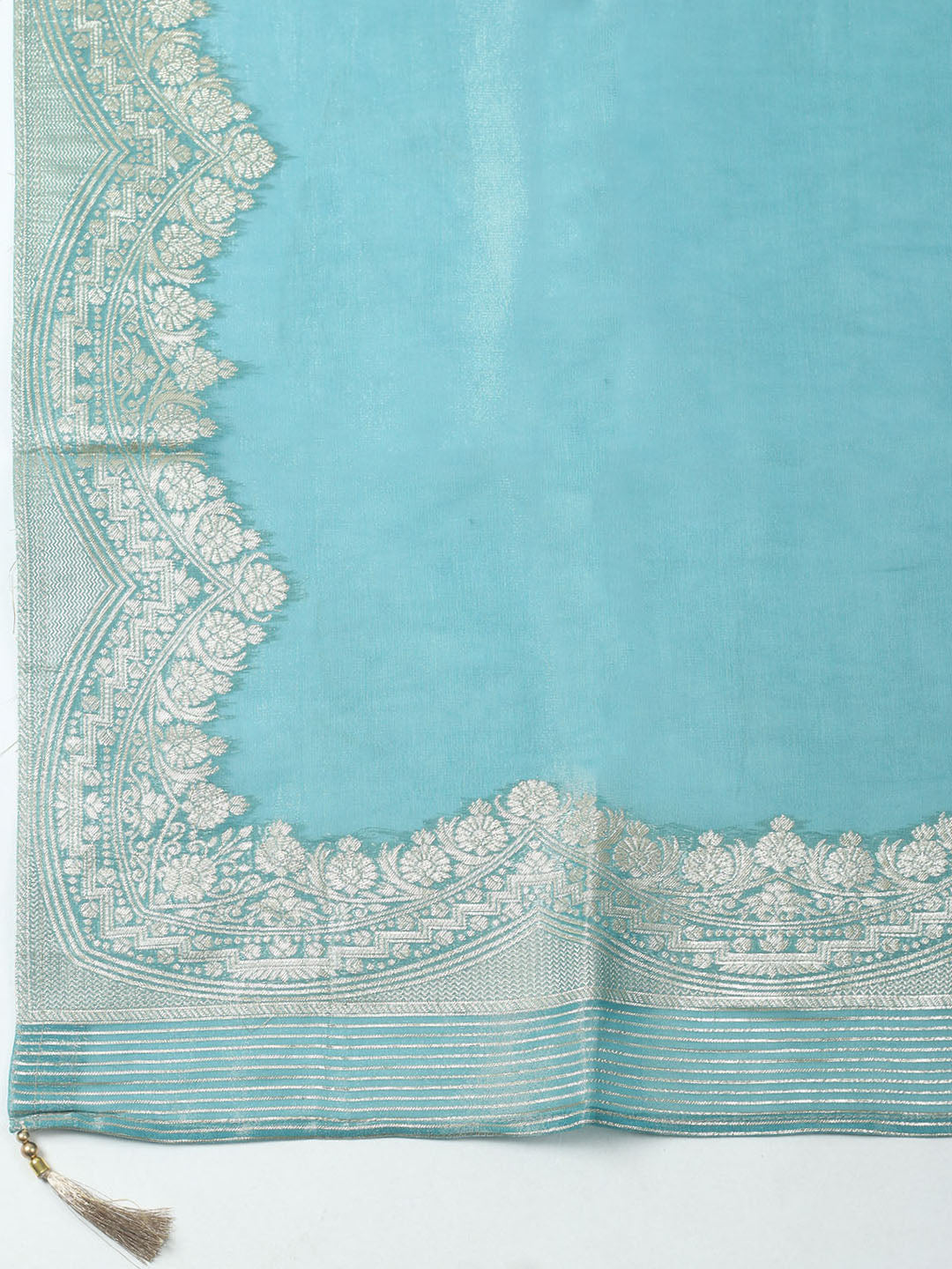 Woven Design Organza Unstitched Suit With Dupatta