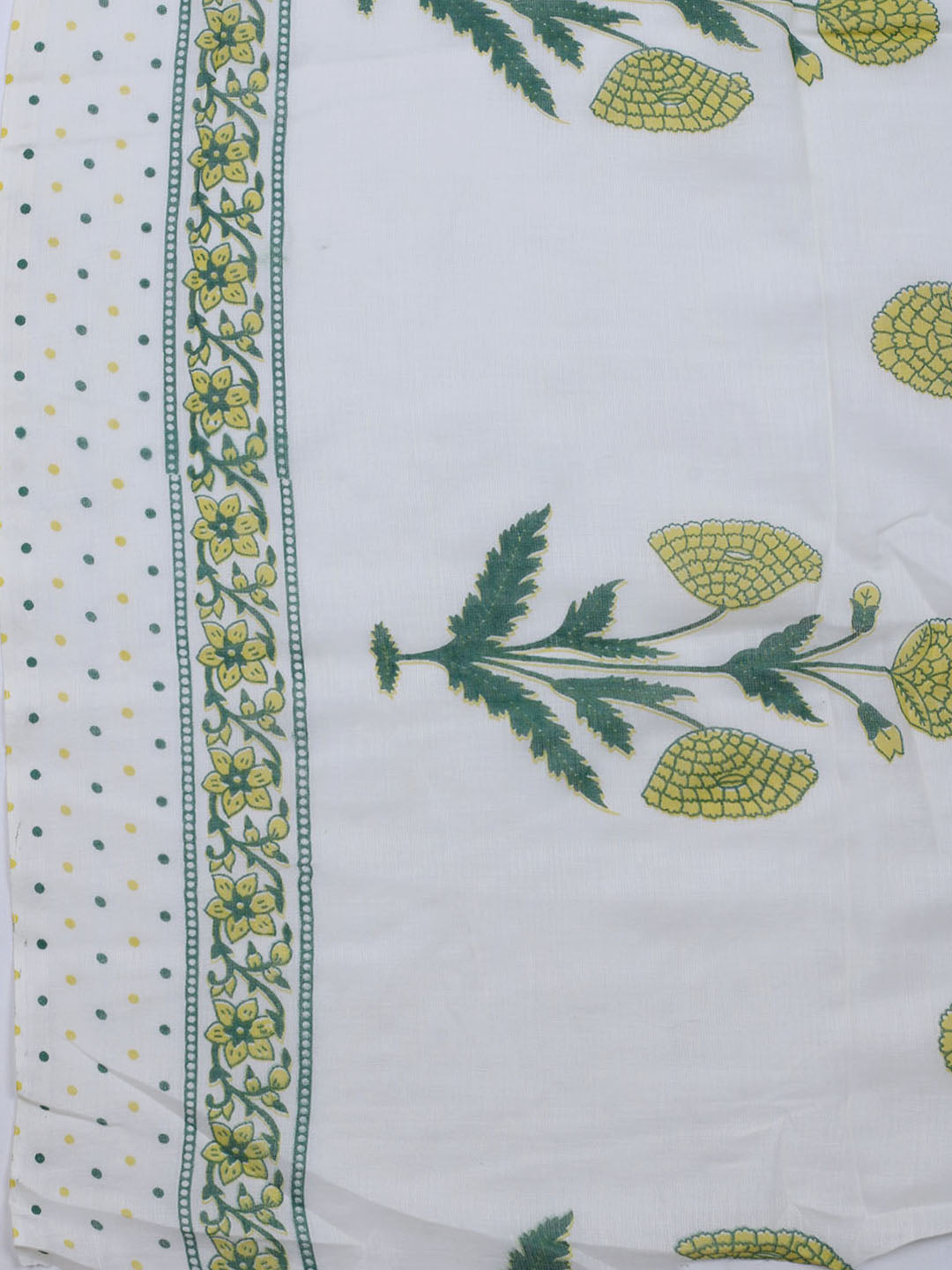 Neck Embroidered & Printed Cotton Blend Unstitched Suit With Dupatta
