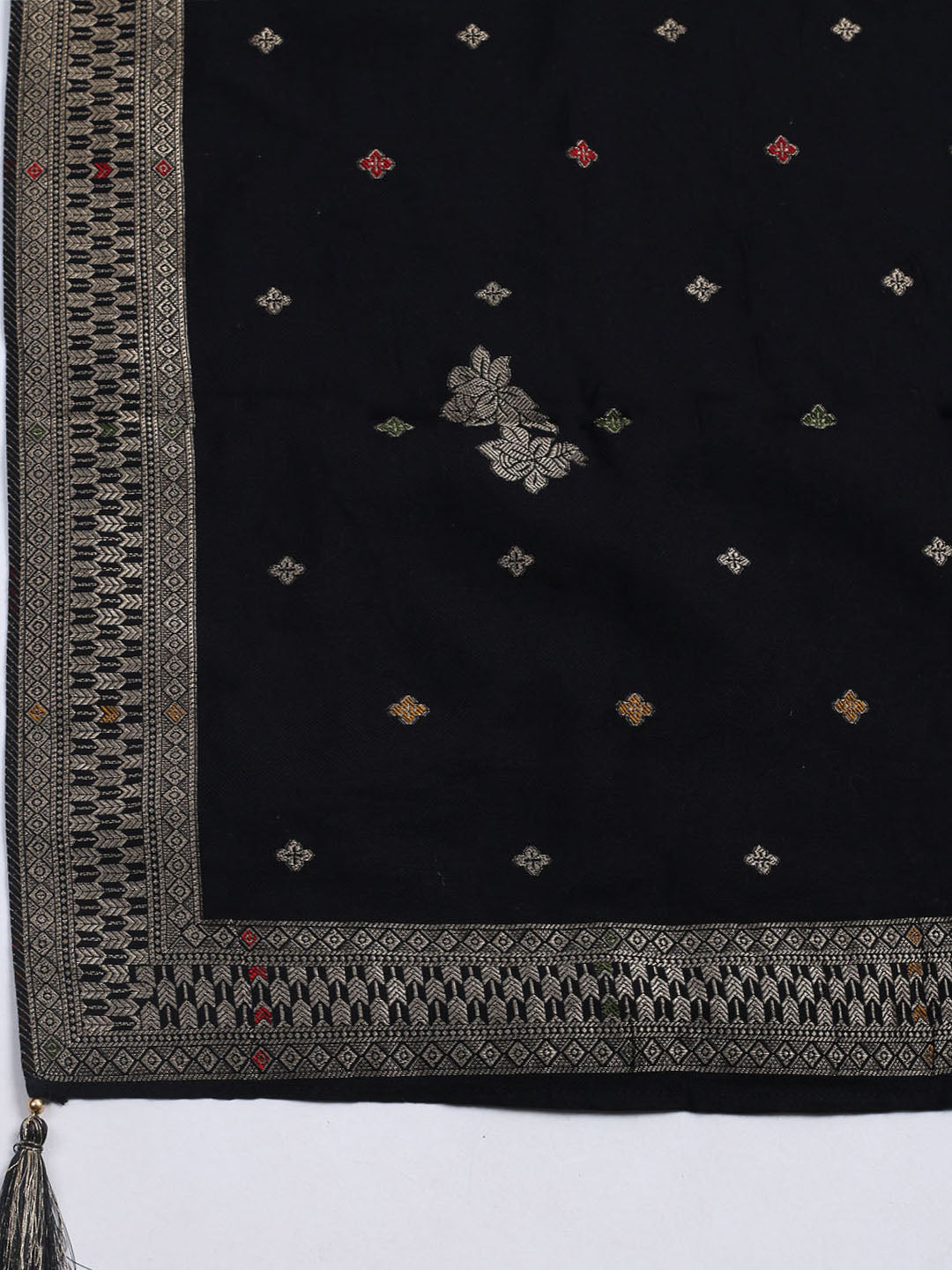 Pashmina Woven Design Unstitched Kurta With Pant &amp; Dupatta