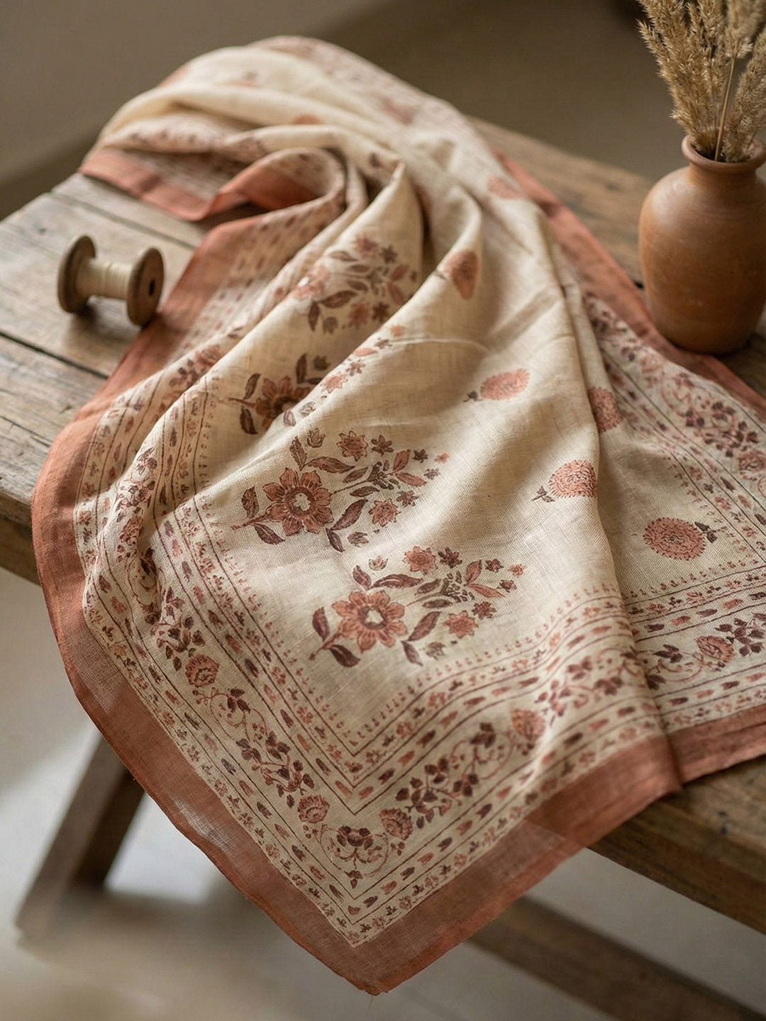 Embroidered Cotton Blend Unstitched Suit With Pant &amp; Dupatta