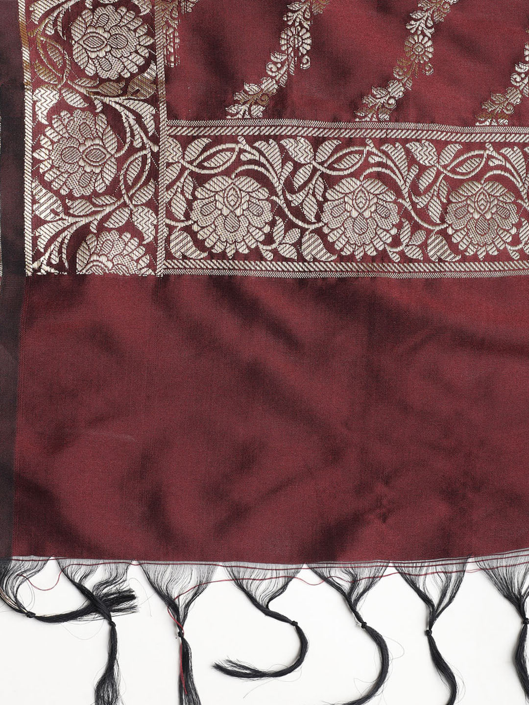 Woven Banarasi Chanderi Unstitched Suit With Dupatta