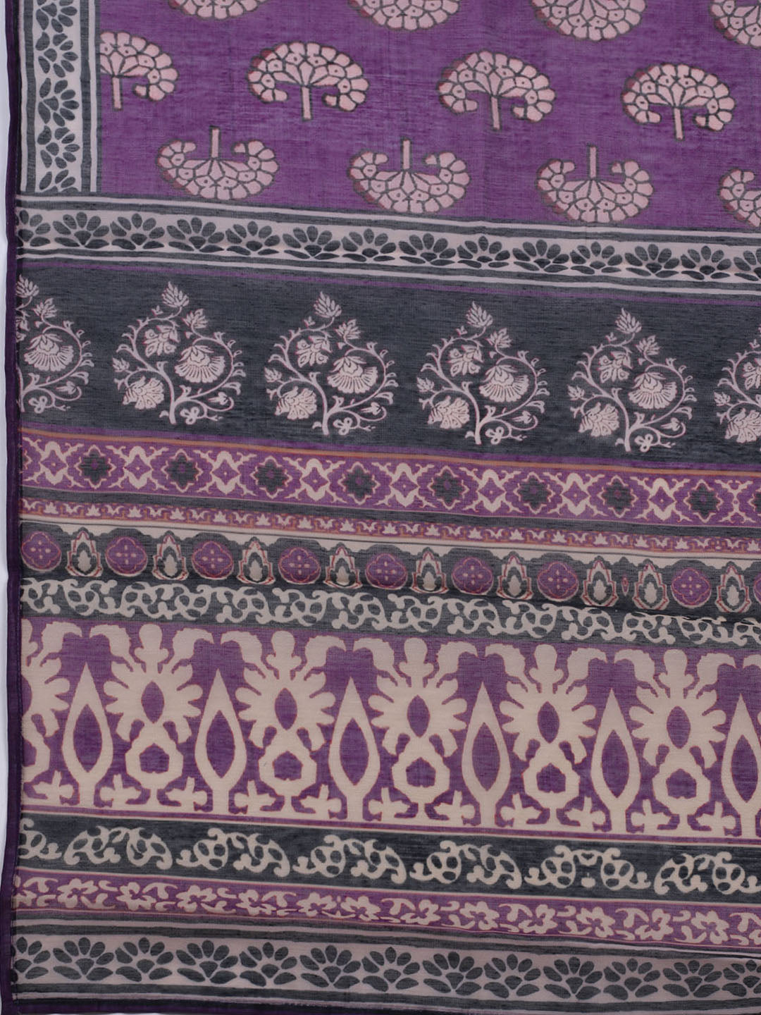 Printed Cotton Blend Unstitched Suit With Dupatta