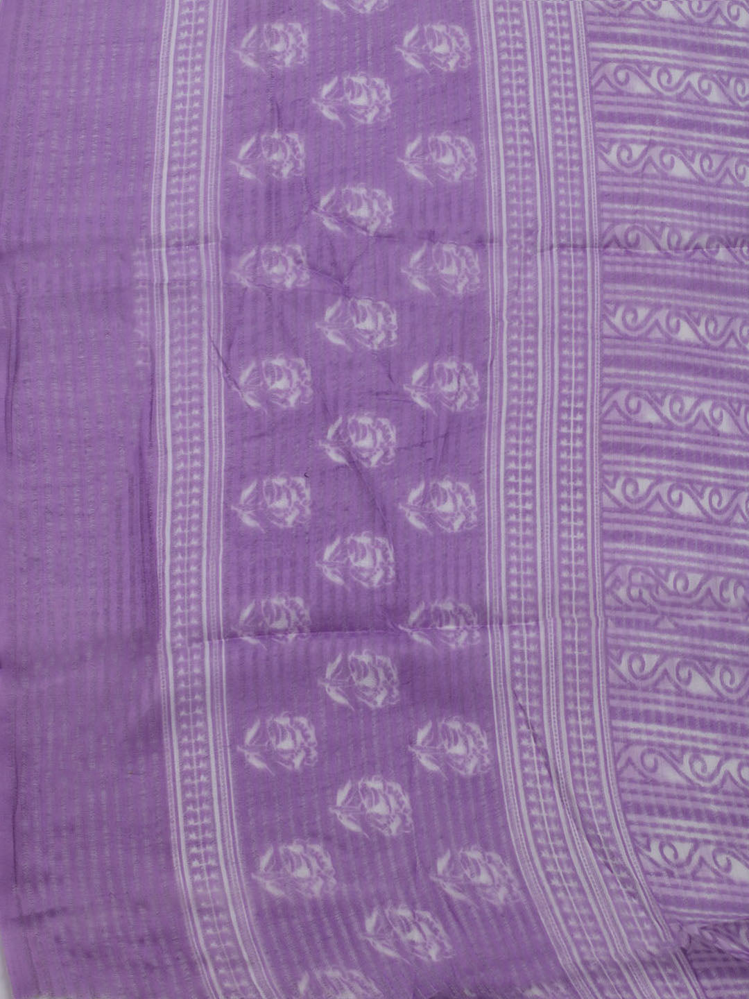 Printed Cotton Blend Unstitched Suit With Dupatta