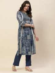 Printed Cotton Kurta With Pants