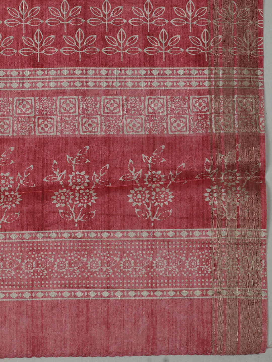Embroidered Chanderi Unstitched Suit With Pant &amp; Dupatta