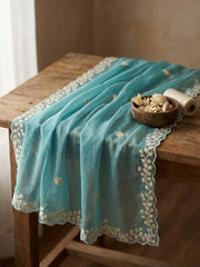 Printed Cotton Blend Unstitched Suit With Pant & Dupatta