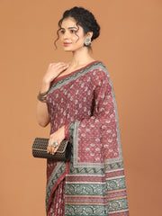 Digital Printed Tussar Woven Saree