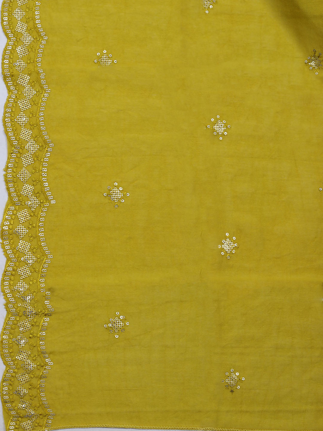 Embroidered Chanderi Unstitched Suit With Dupatta