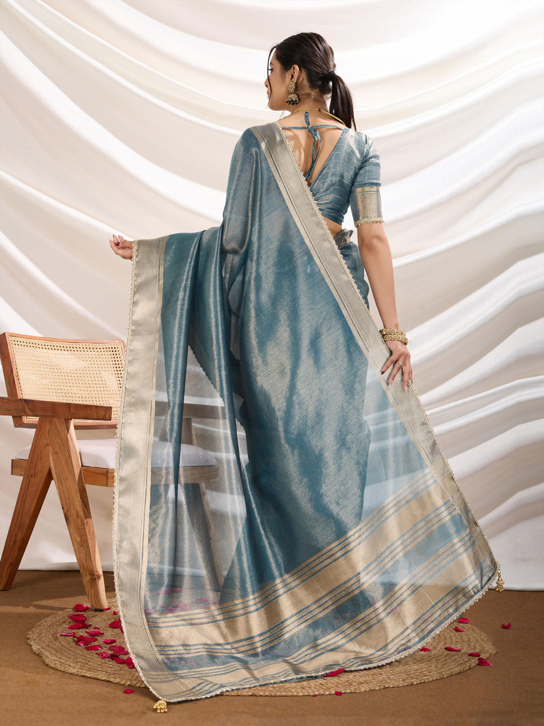 Woven Design Linen Blend Saree