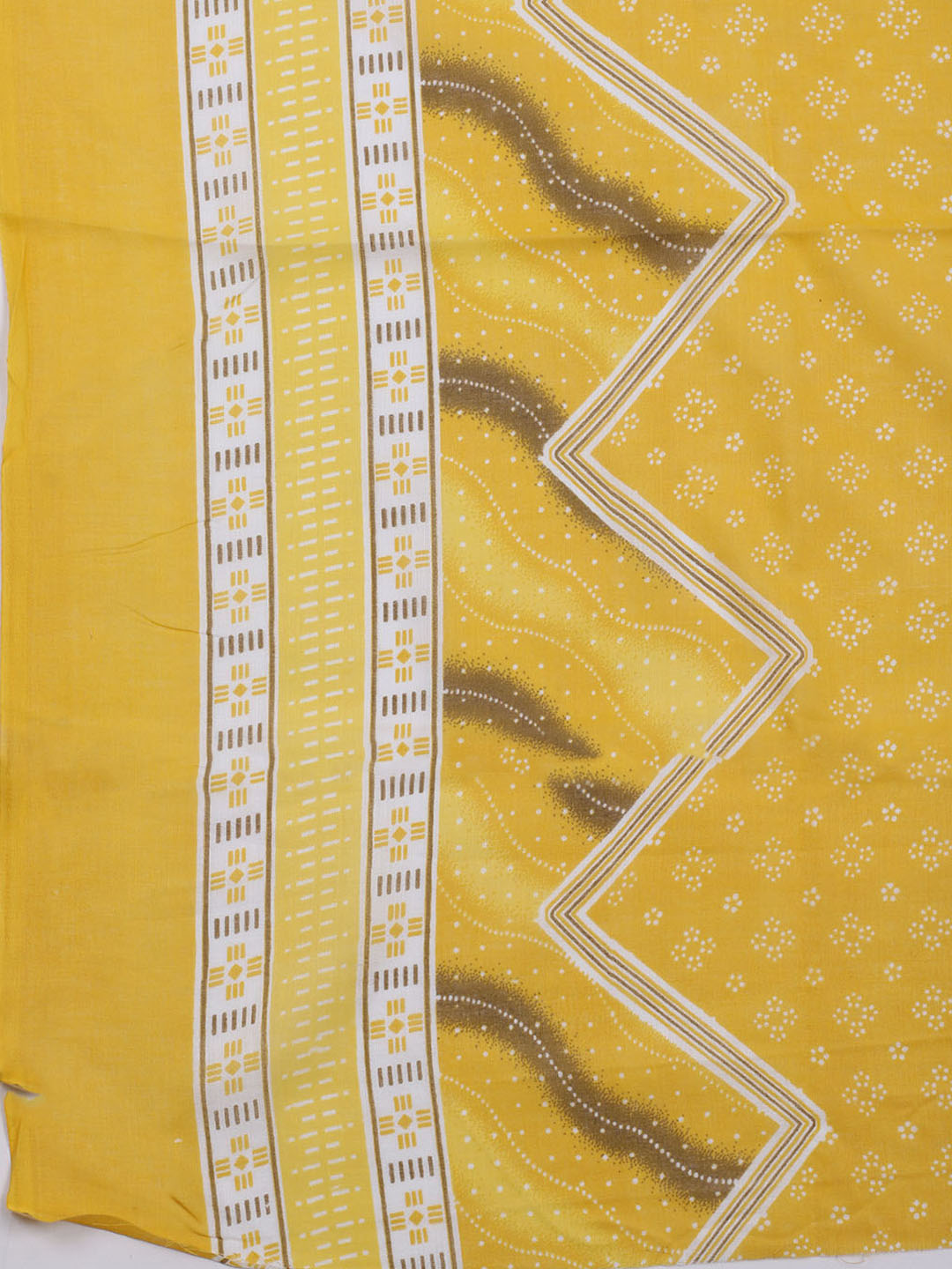 Printed Cotton Blend Unstitched Suit With Dupatta