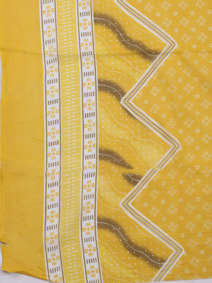 Printed Cotton Blend Unstitched Suit With Dupatta