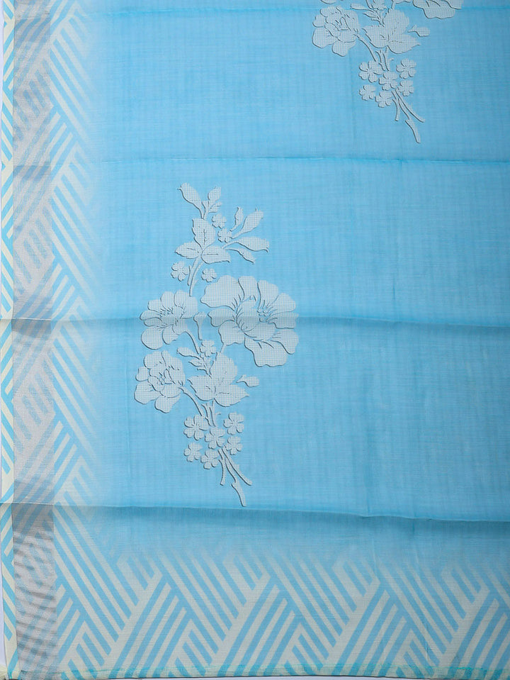 Embroidered Linen Blend Unstitched Suit With Pant &amp; Dupatta