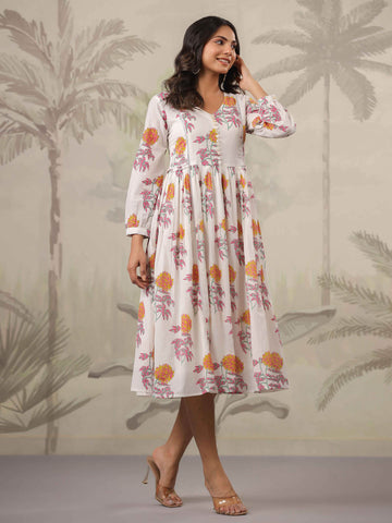 Floral Printed Cotton Dress