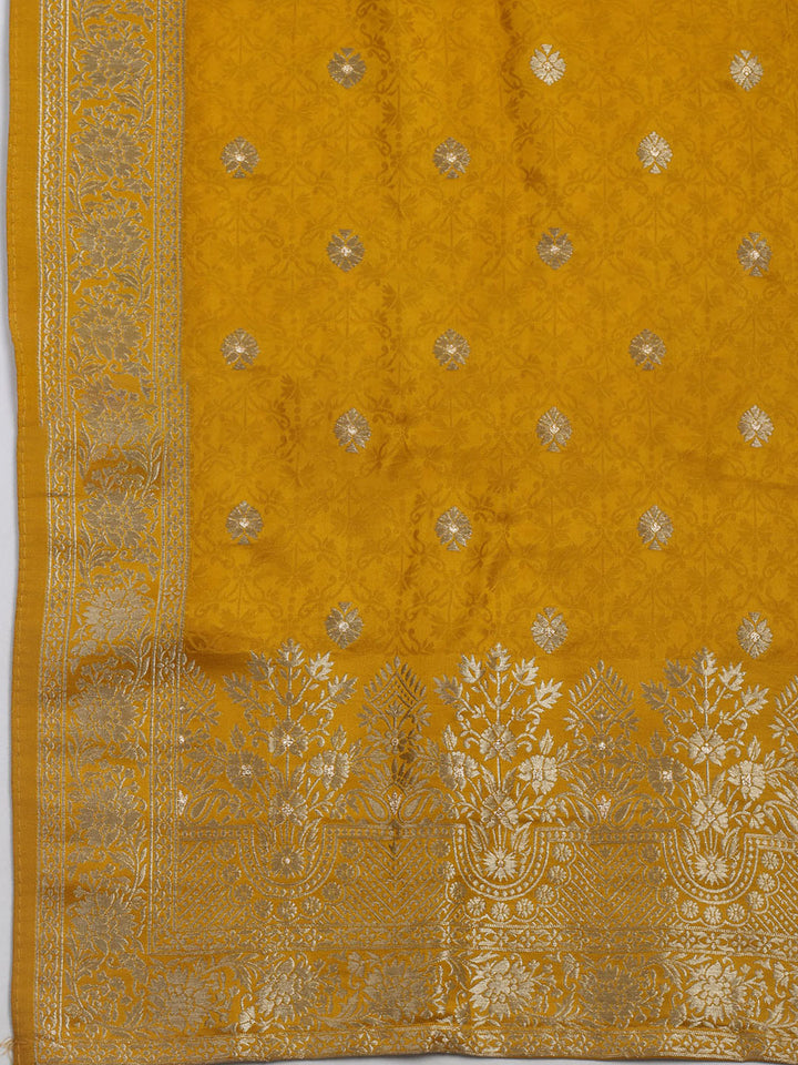 Woven Design Chanderi Unstitched Suit With Dupatta