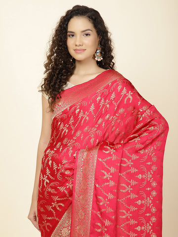 Zari Jaal Woven Satin Saree