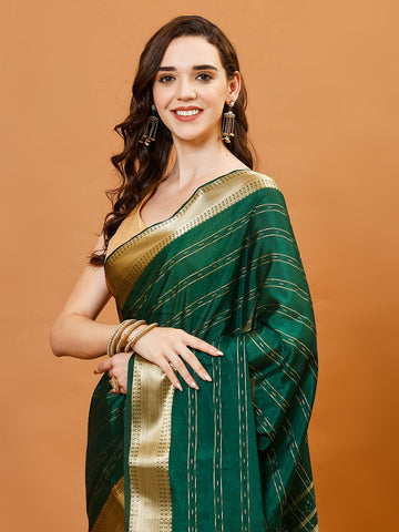 Plain Zari Border Organza Saree