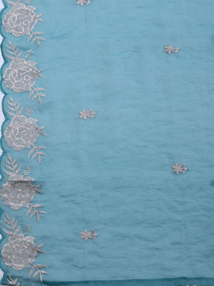Embroidered Tissue Unstitched Suit With Dupatta