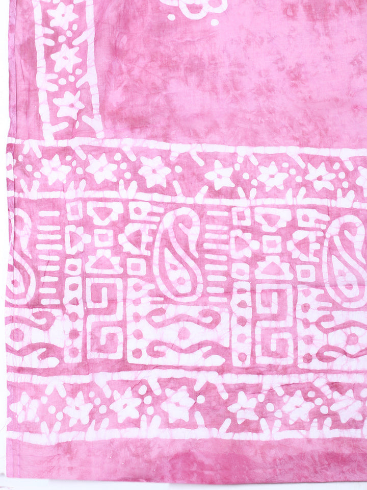 Embroidered Cotton Blend Unstitched Suit With Pant &amp; Dupatta