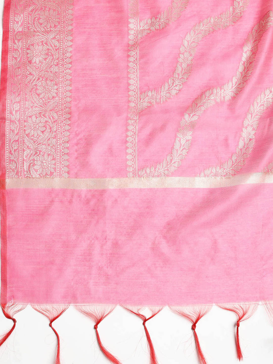 Woven Banarasi Chanderi Unstitched Suit With Dupatta