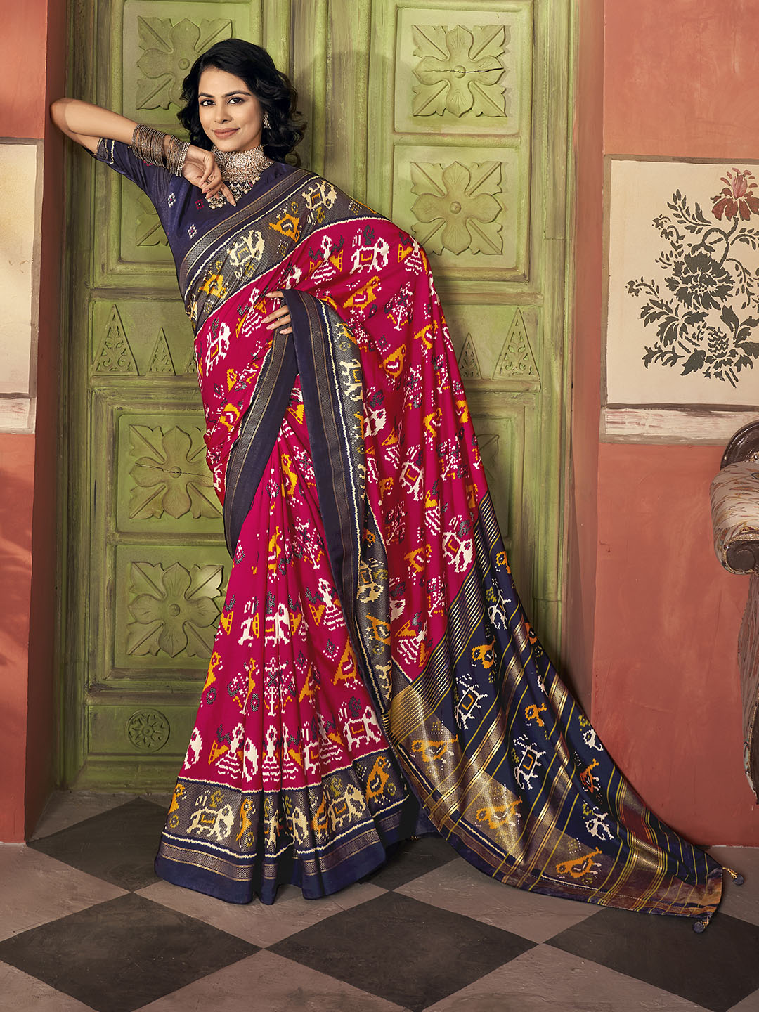 Printed Tussar Saree