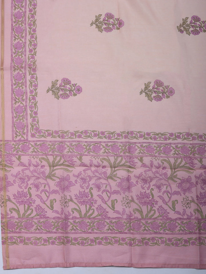 Embroidered Cotton Blend Unstitched Suit With Pant &amp; Dupatta