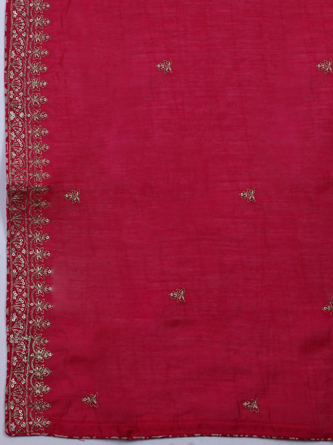Neck Embroidered Cotton Blend Unstitched Suit With Dupatta