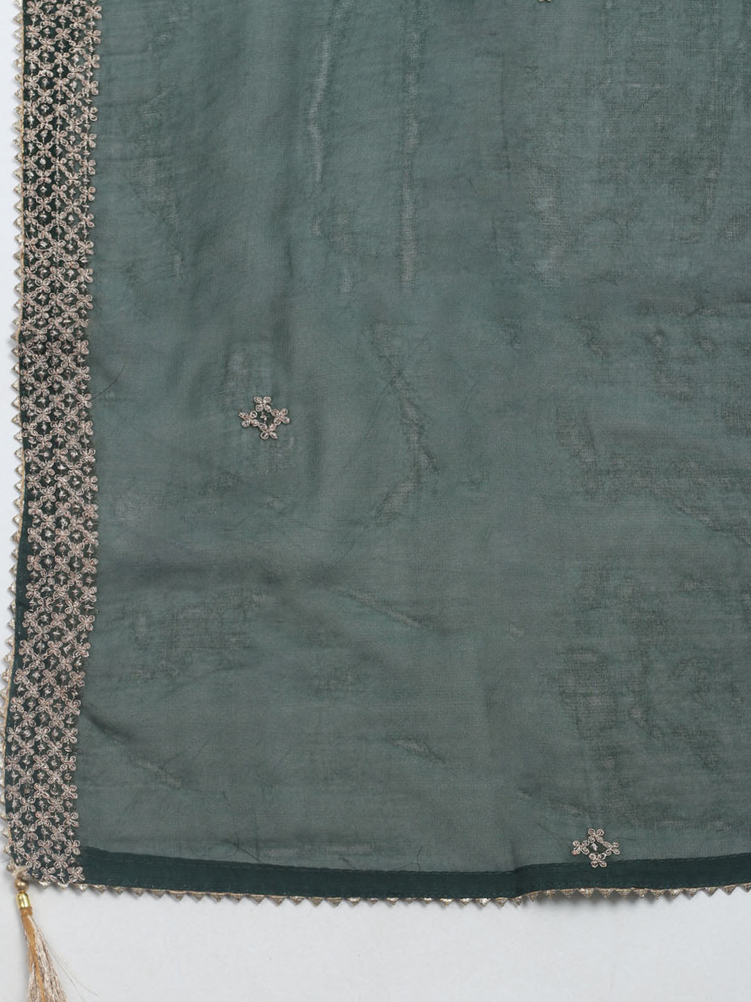 Embroidered Chanderi Unstitched Suit With Dupatta