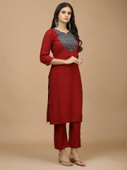 Printed Chanderi Kurta With Pants & Dupatta