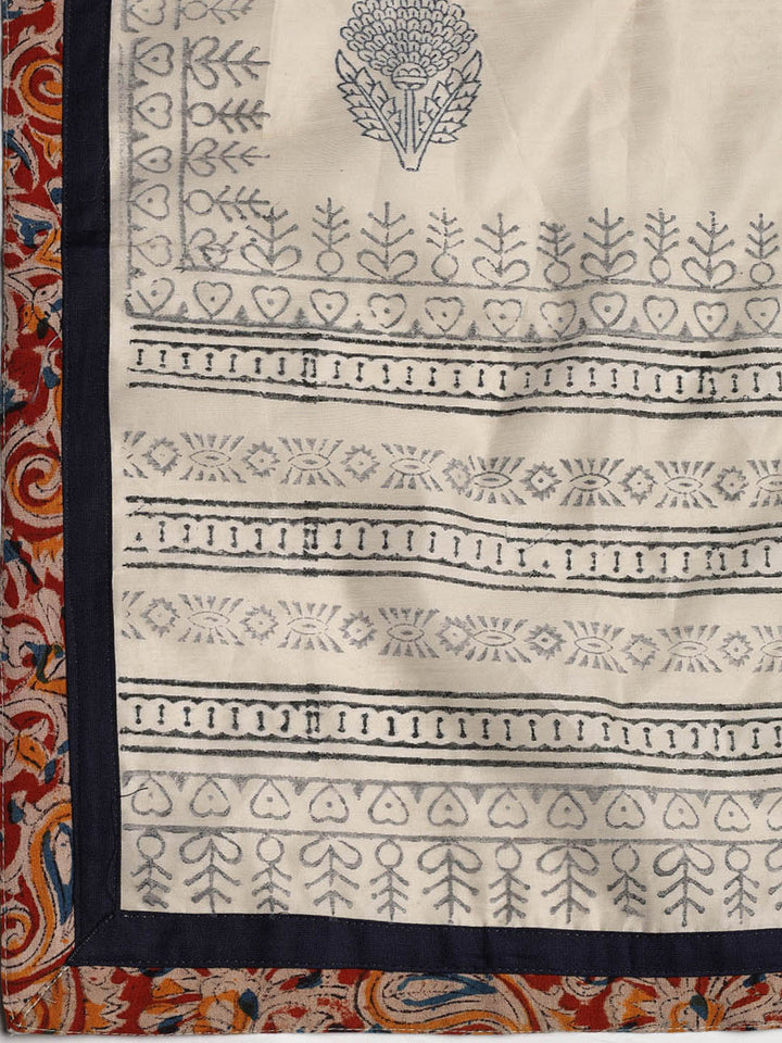 Neck Embroidered Cotton Blend Unstitched Suit With Dupatta