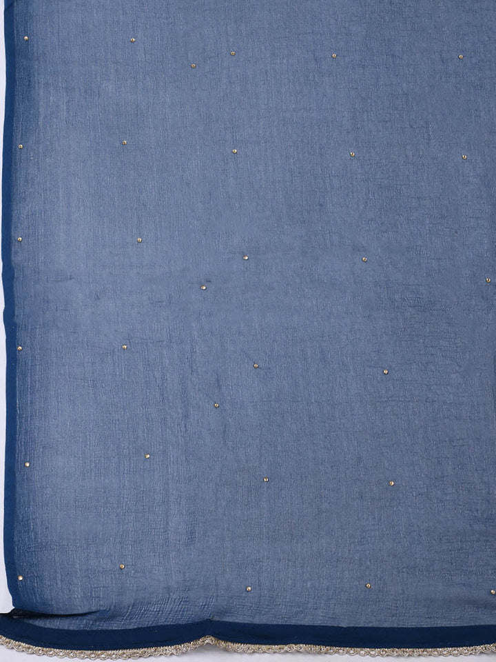Woven Design Chanderi Unstitched Suit With Pant &amp; Dupatta