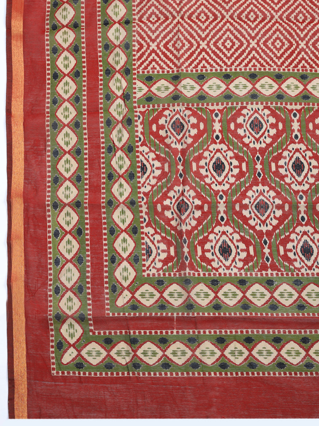 Printed Cotton Blend Unstitched Suit With Pant &amp; Dupatta