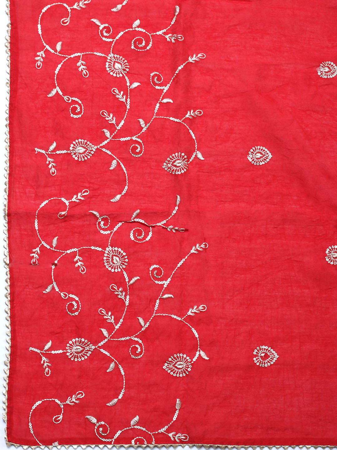 Embroidered Cotton Unstitched Suit With Pant &amp; Dupatta