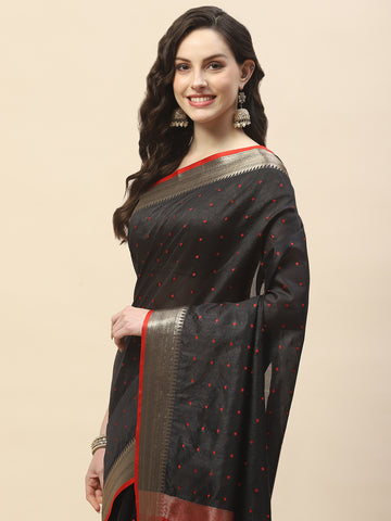 Plain Zari Border Woven Tussar Saree