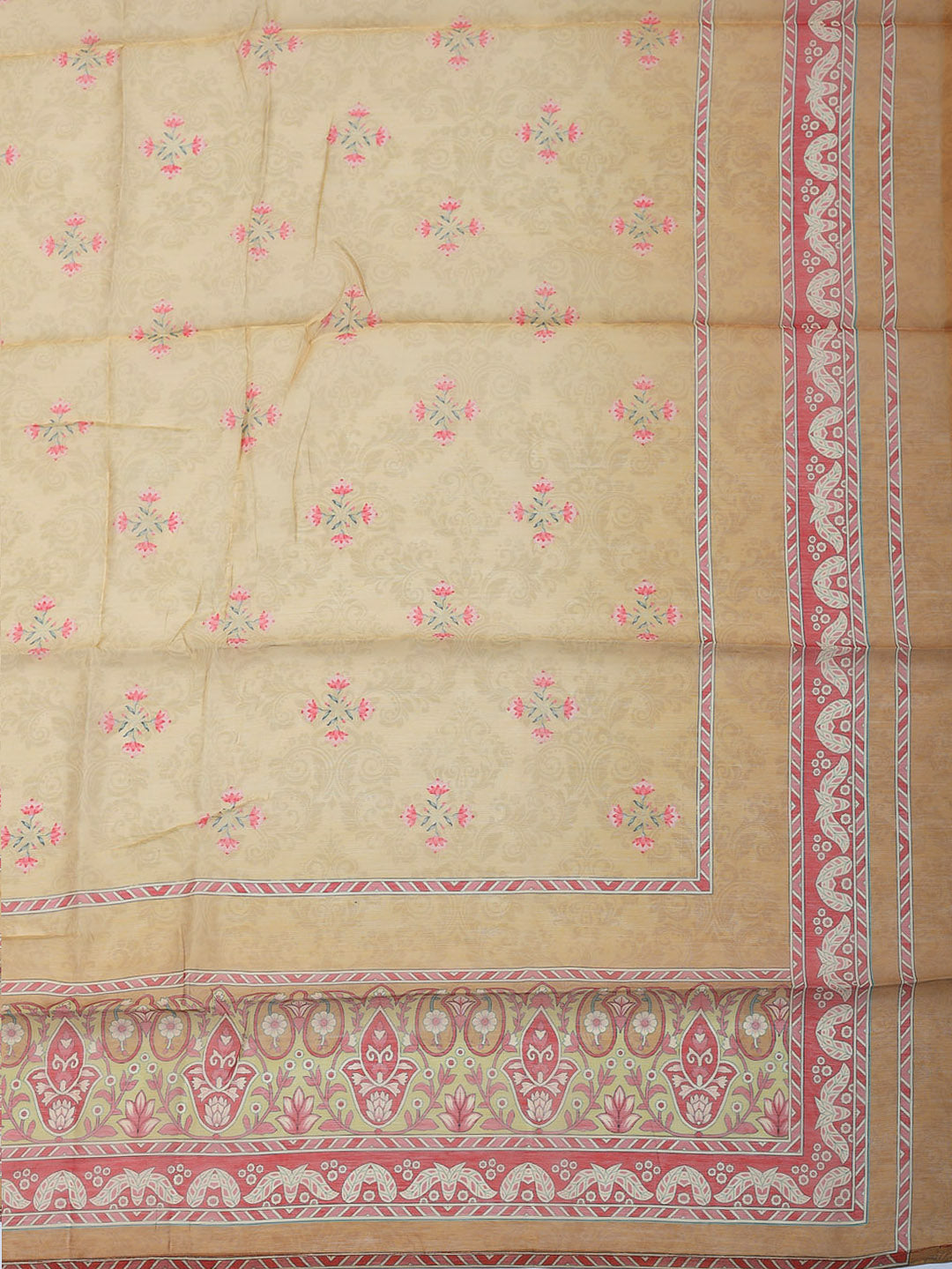 Embellished Chanderi Unstitched Suit With Pant &amp; Dupatta