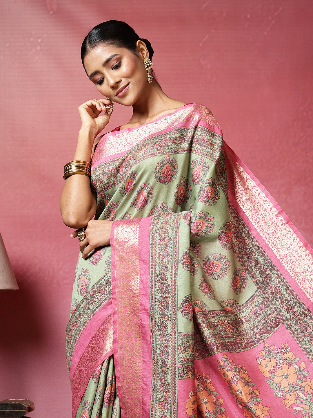 Printed Art-Tusser Saree