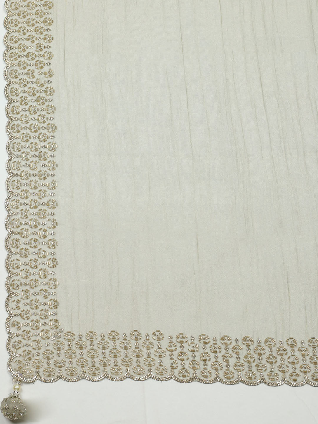 Embellished Tissue Unstitched Suit With Pant &amp; Dupatta