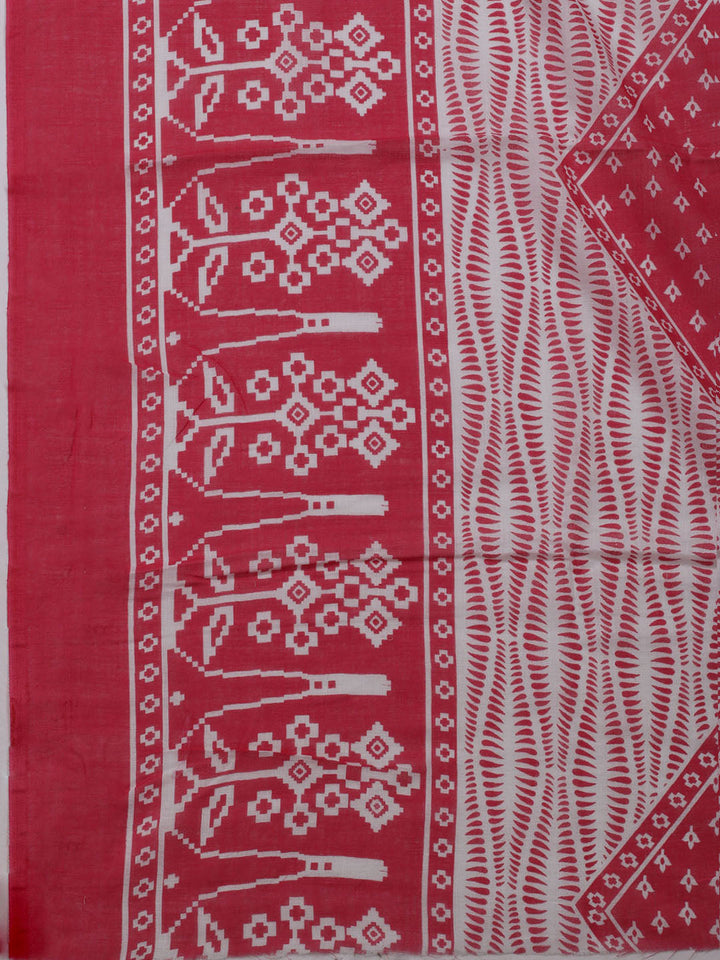 Printed Cotton Blend Unstitched Suit With Dupatta