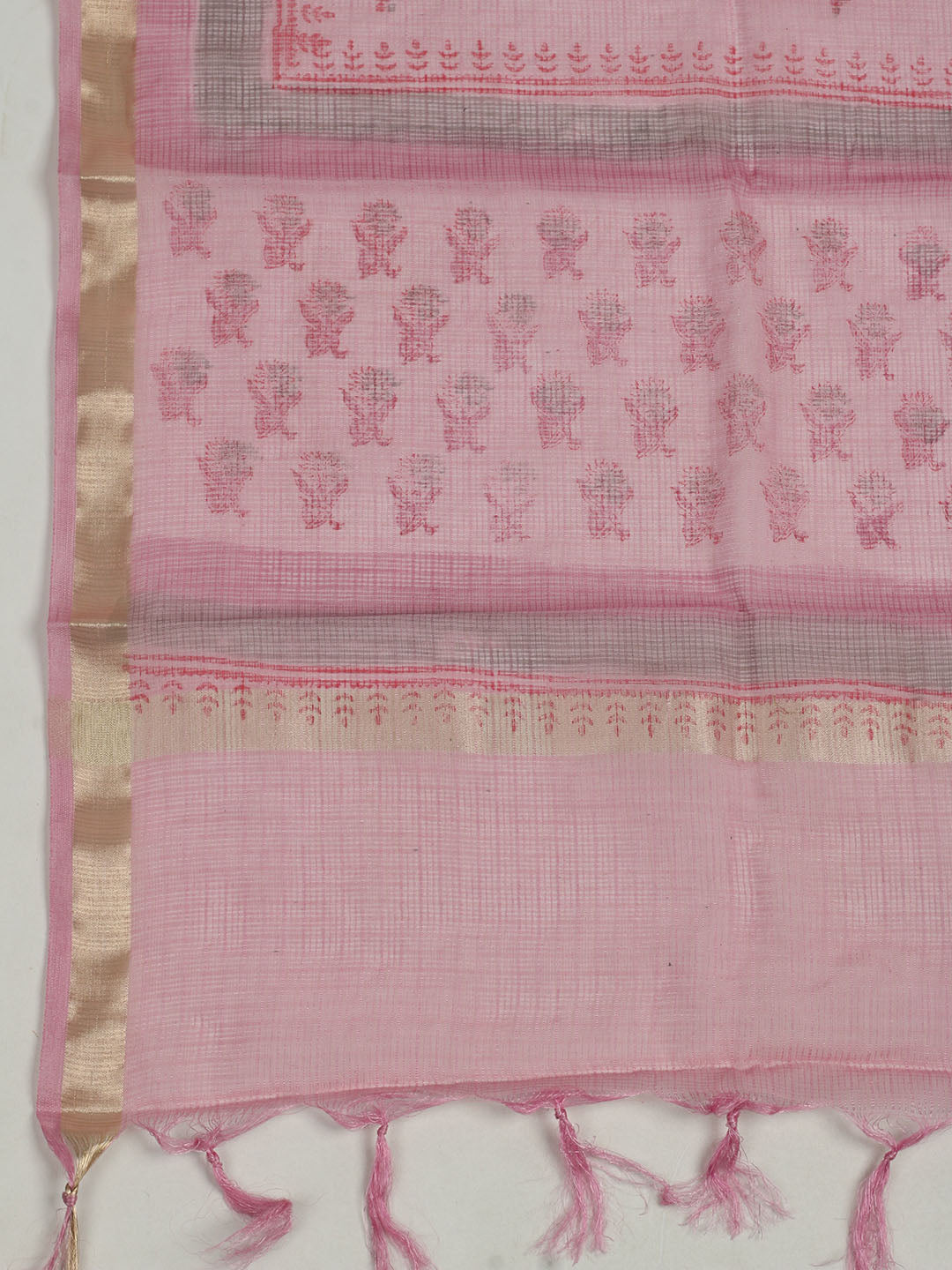 Printed Cotton Unstitched Suit With Pant &amp; Dupatta