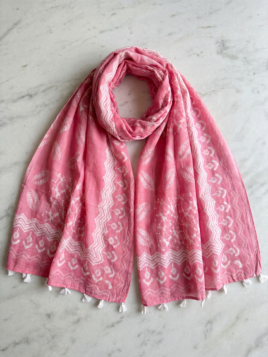 Printed Cotton Blend Unstitched Suit With Pant &amp; Dupatta