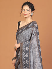 Digital Printed Tussar Woven Saree