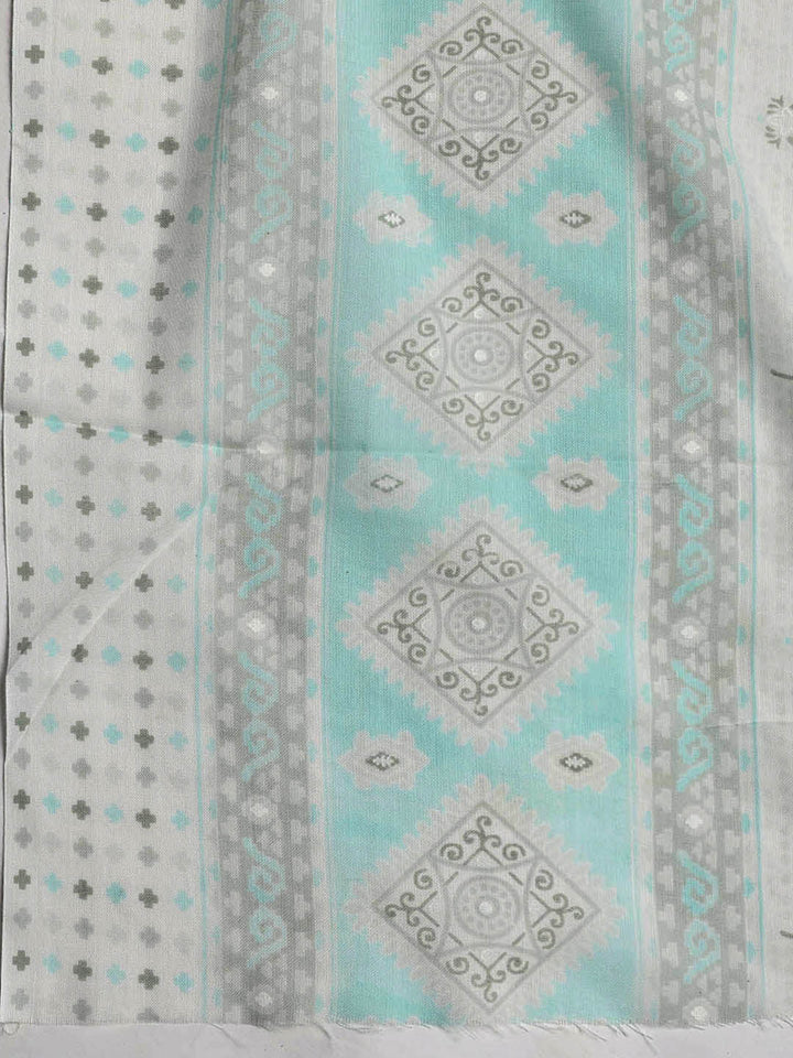 Printed Cotton Blend Unstitched Suit With Dupatta