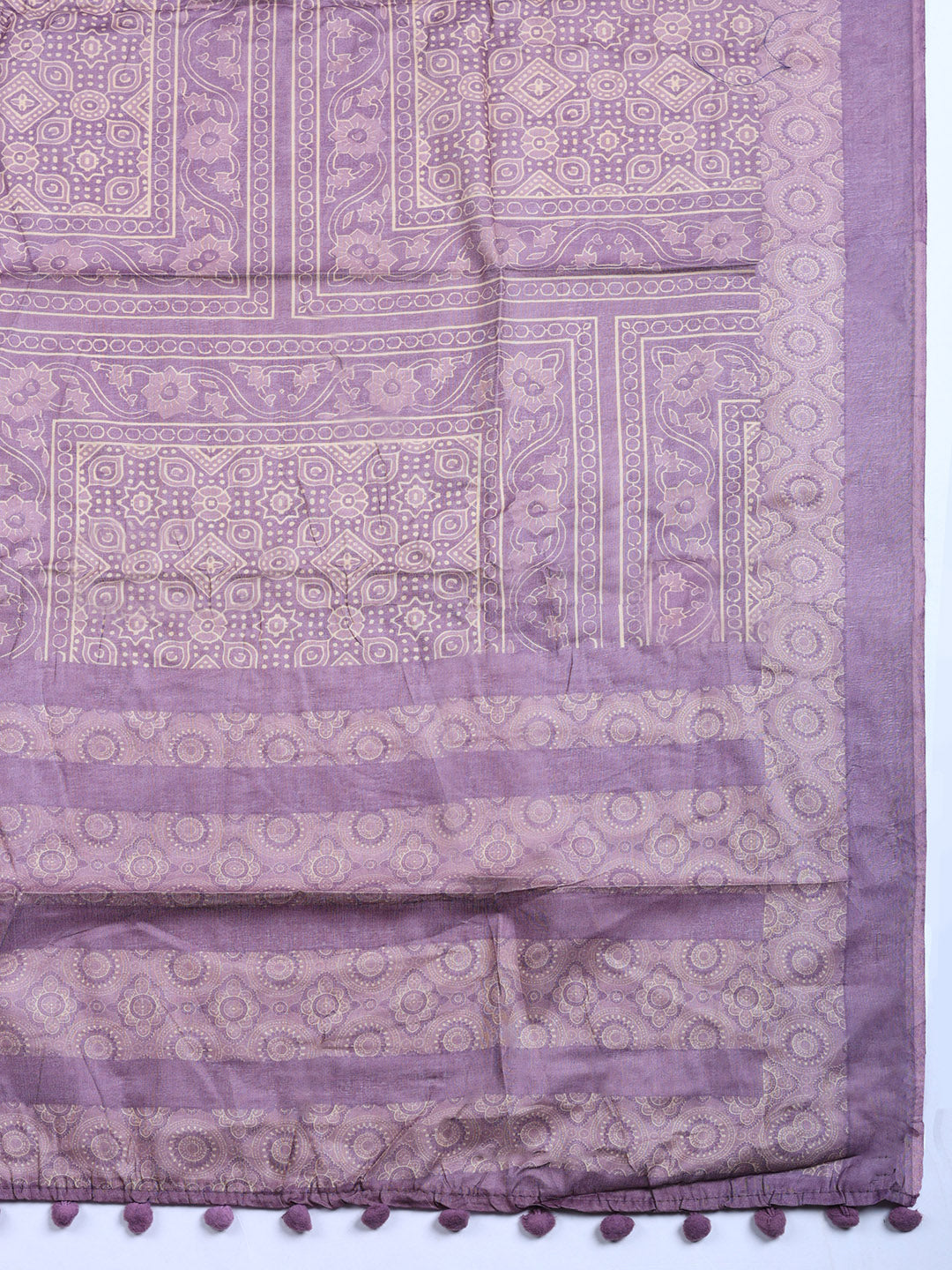 Printed Cotton Blend Unstitched Suit With Pant &amp; Dupatta