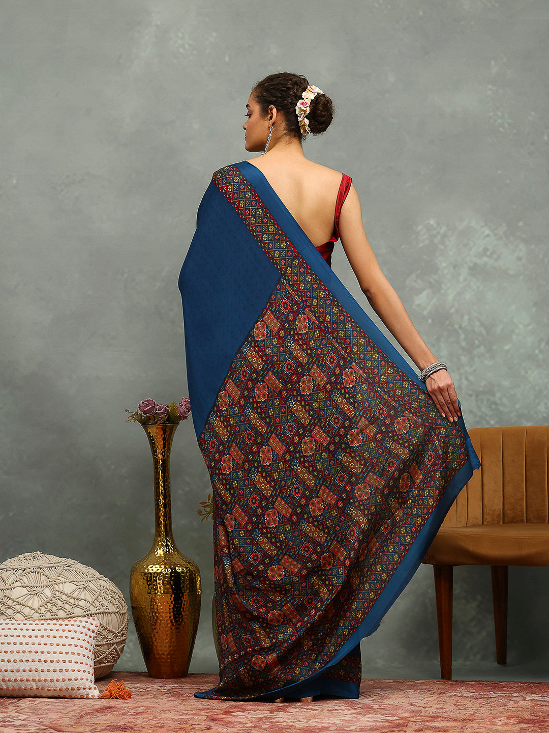 Digital Printed Crepe Saree