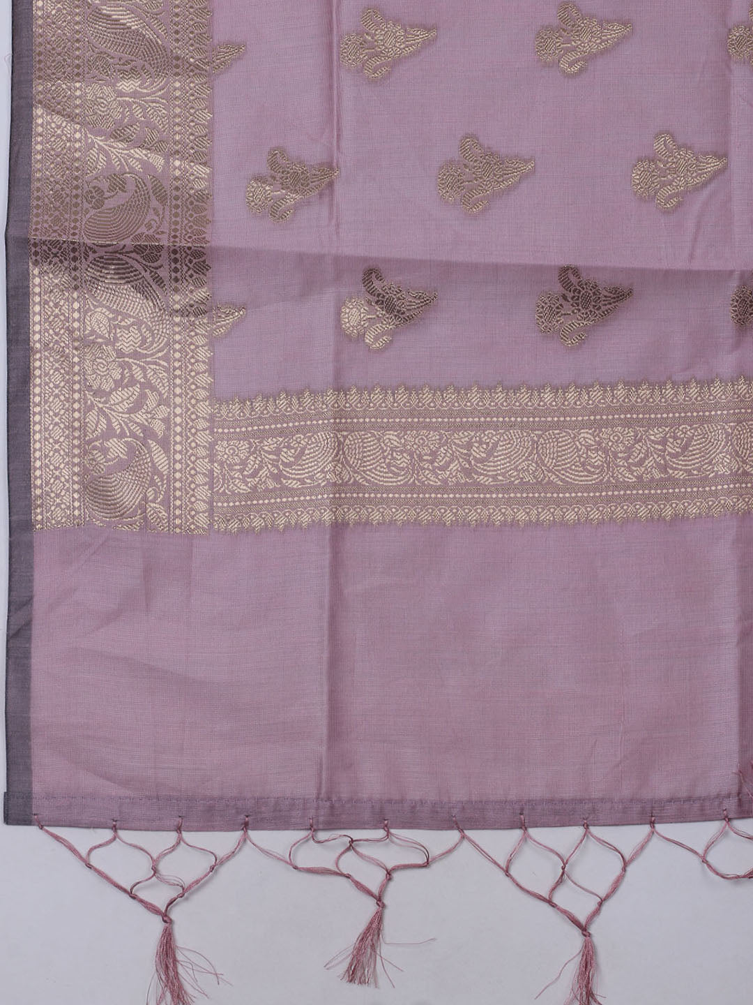 Woven Chanderi Unstitched Suit With Dupatta