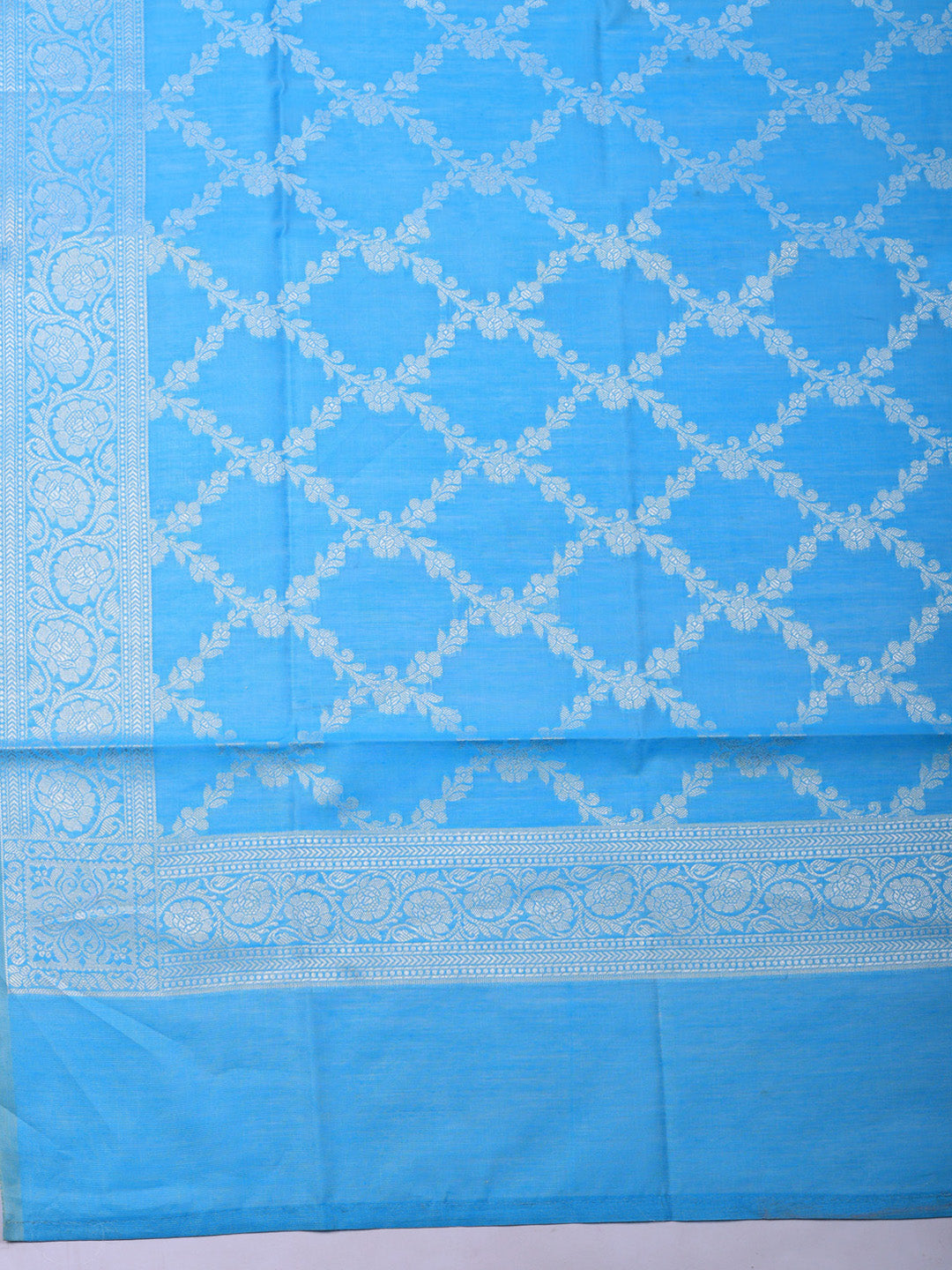 Woven Design Chanderi Unstitched Suit With Pant &amp; Dupatta